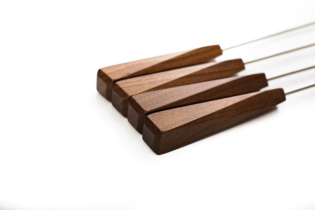 Set of 4 Walnut Roasting Sticks